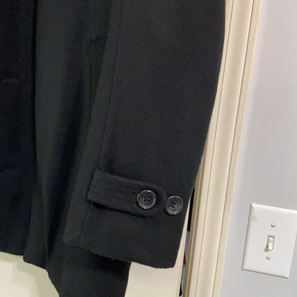 LONDON FALL TOWER BLACK JACKET zip button up. 60% wool, 30% polyester, 10% rayon - Picture 3 of 12